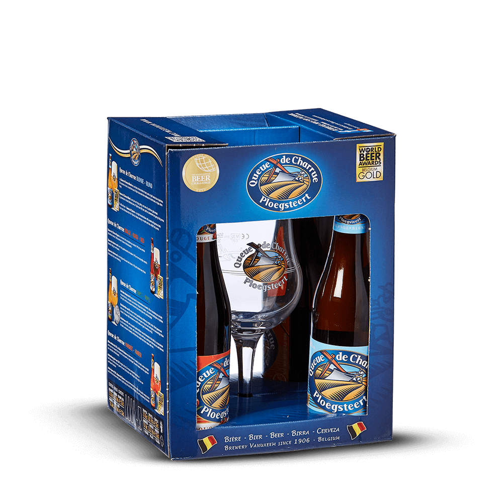 COFFRET QUEUE DE CHARRUE (4x0,33CL+verre)