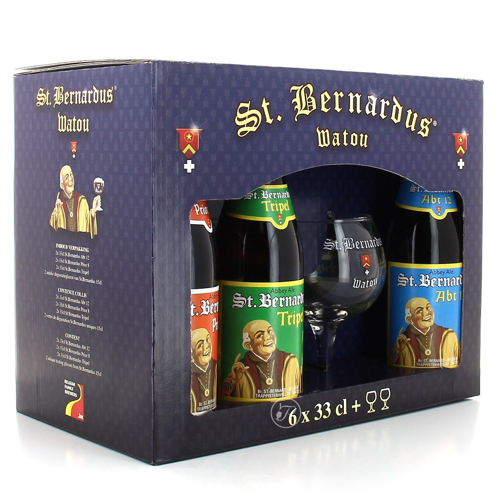 COFFRET St BERNARDUS (6x0,33CL+2 verres)